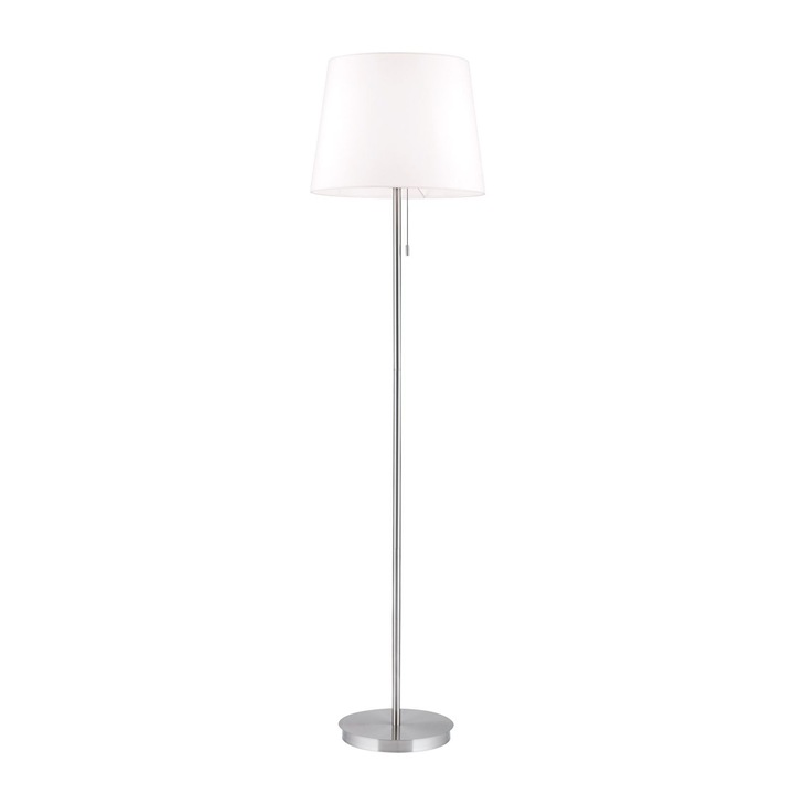 Lampadar LUDWIG, cu abajur de in, E27 1x40W otel finisaj crom satinat, 157cm IP20 ORION