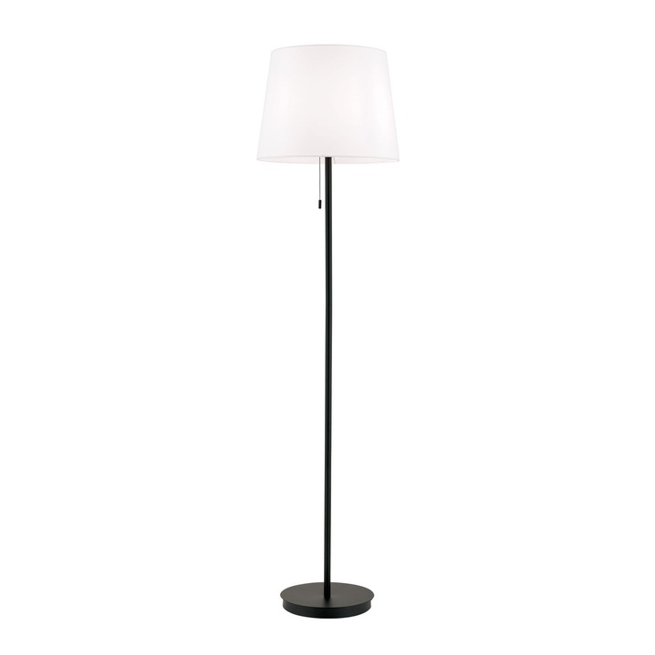 Lampadar LUDWIG, cu abajur de in, E27 1x40W otel finisaj negru, 157cm IP20 ORION