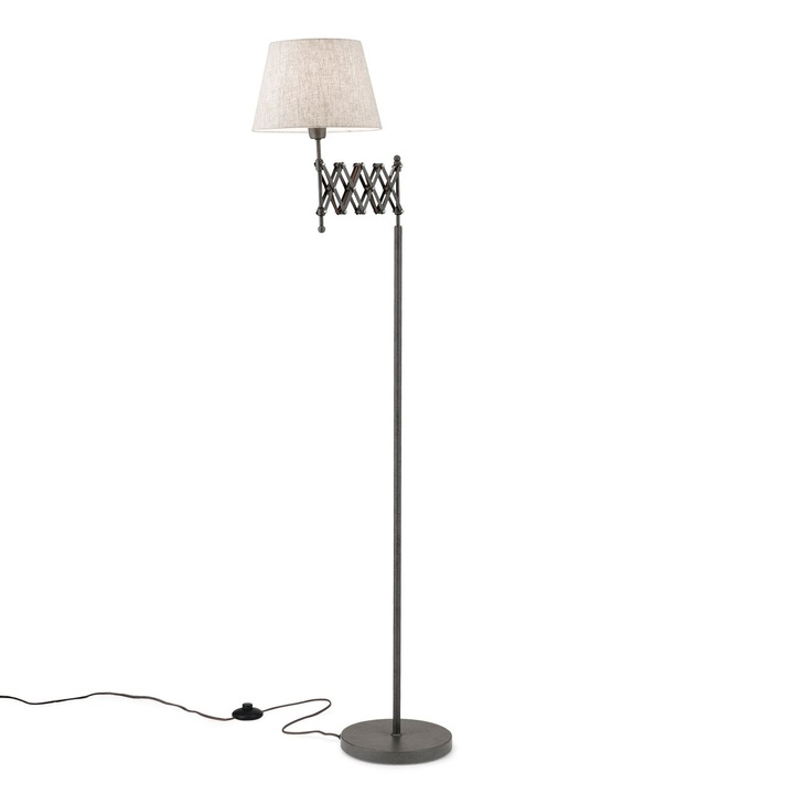 Lampadar FACTORY cu abajur textil, E27 1x40W OTEL finisaj antic, 173cm IP20 ORION