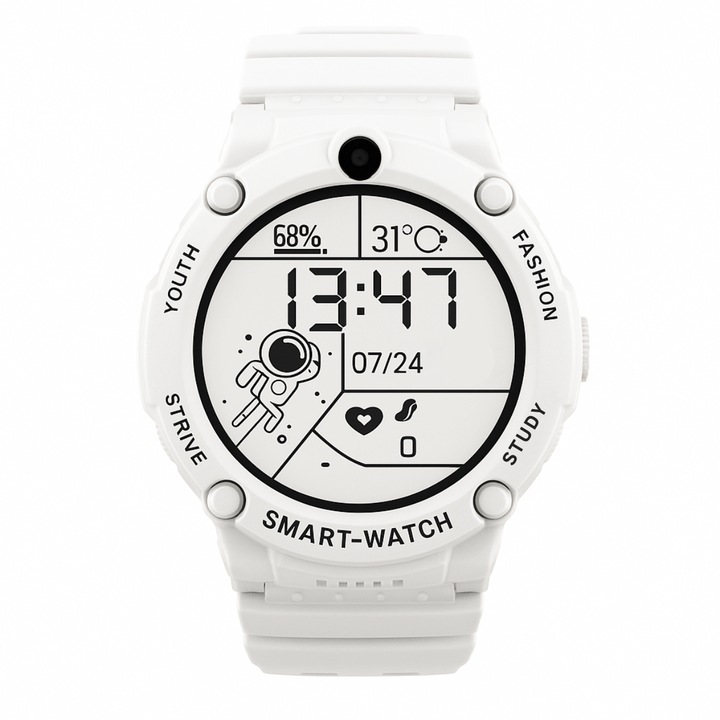 Ceas inteligent GPS Watch 1.28" Alb pentru copii