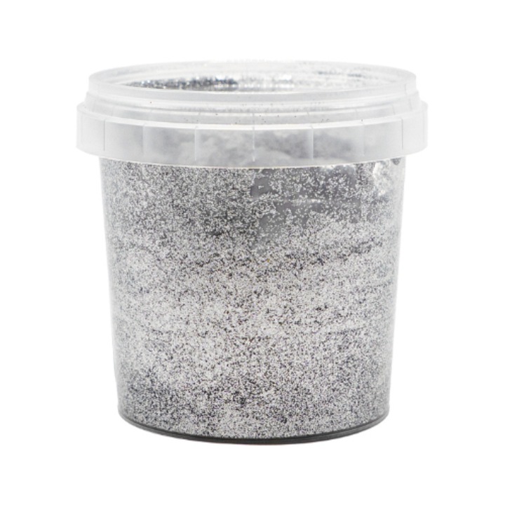 Ezüst csillámpor gél lakk, Ferrara Design, dekorációs festékekhez, 100ml