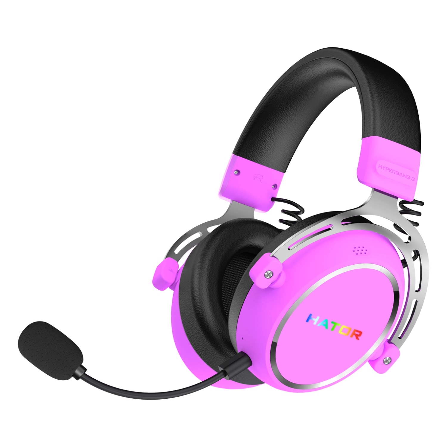 Słuchawki bezprzewodowe z mikrofonem Hator Hypergang 3 Wireless ESH52 ANC Nauszne Fioletowy