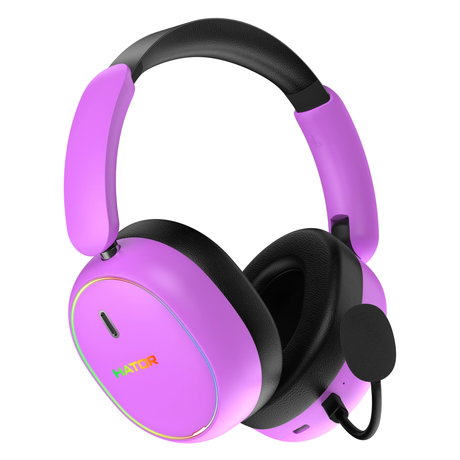 Słuchawki bezprzewodowe z mikrofonem Hator Phoenix 2 Wireless ESH42 ANC Nauszne Fioletowy