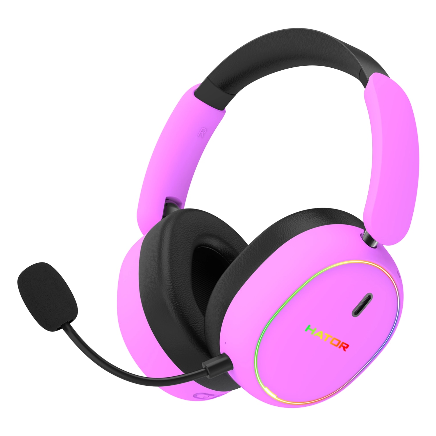 Słuchawki bezprzewodowe z mikrofonem Hator Phoenix 2 Wireless ESH42 ANC Nauszne Fioletowy