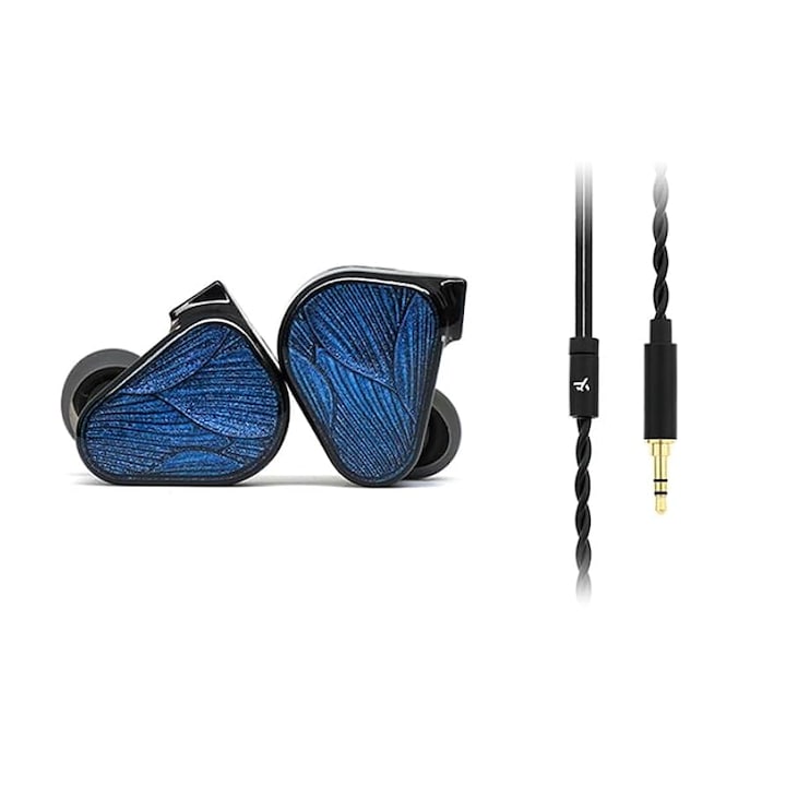 TRUTHEAR x Crinacle Zero BLUE2, Dual Dynamic Driver, cablu detasabil cu microfon si fara micron, IEM, HI-FI Bass, Dopuri din Spuma, Albastru
