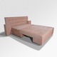Canapea extensibila cu tablie de pat Rafael 160, Iza, Relaxa, lada, noptiere, perne, culoare roz, stofa, 250x115x105