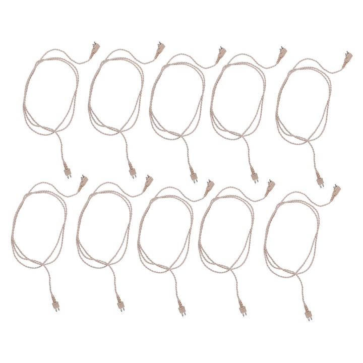 Set 10 bucati cablu pentru aparate auditive 2pin, PVC, rezistent la temperaturi ridicate, 75cm