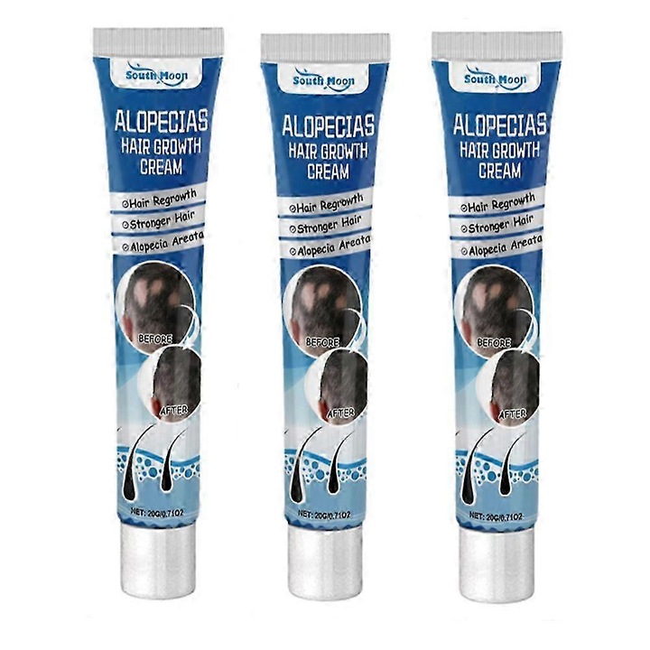 Crema pentru ingrijirea alopeciei, 20g, previne caderea parului, stimuleaza cresterea parului, set de 3 bucati SOUTH MOON