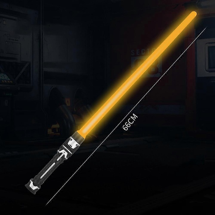 Sabie Laser LED 2 in 1, jucarie de cosplay, efecte sonore, multicolor, 66cm