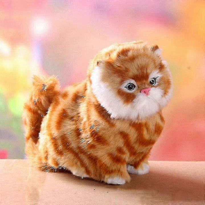 Jucarie electronica din plus, pisica, 21x16x9cm, cu sunete, pentru copii 3-12 ani, set cu baterii inclus.