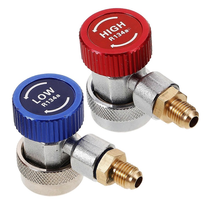 Adaptor rapid R134a, set inalt/joasa, 1/4" SAE, metal