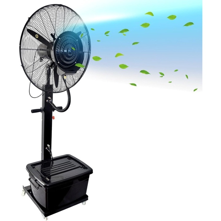 Vízpermetező Ventilátor, 71 cm, Állítható Láb, 43 L Tartály, 200 W-os Motor, Teraszokra, Kültérre és Beltérre, Dittom