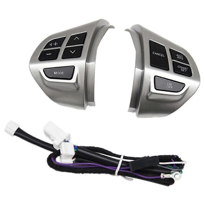 Buton de control audio volan auto set 2 bucati, Mitsubishi, negru/platina