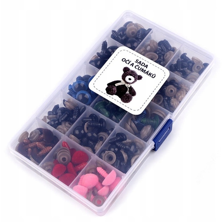 Set ochi si nasuri pentru jucarii, import, mix, 135 piese, 10x17,5x2,5 cm