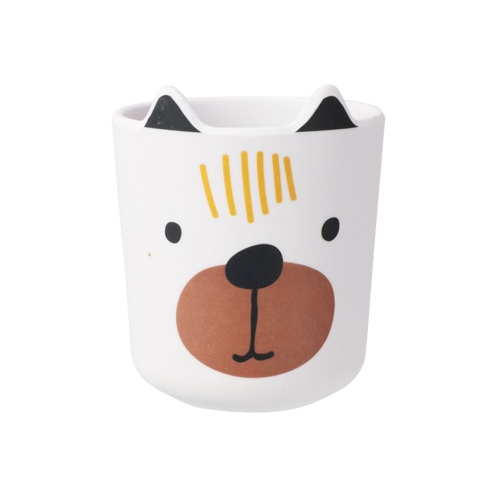 Pahar copii melamina cu urechi, 77x90 mm, design ursulet, finisaj mat, PDAP coating