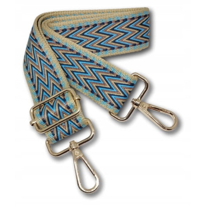 Curea geanta import, textil, 135x3.8cm, multicolor