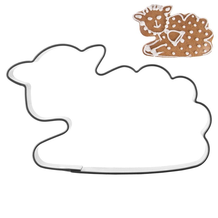 Forma Cutter Pentru Fursecuri, Orion, Miel, 6.5x4 cm, Fabricat Din Otel Inoxidabil, Potrivit Pentru Masina De Spalat Vase, Argintiu, Utilizare Universala, Posibilitati Creative De Decupare