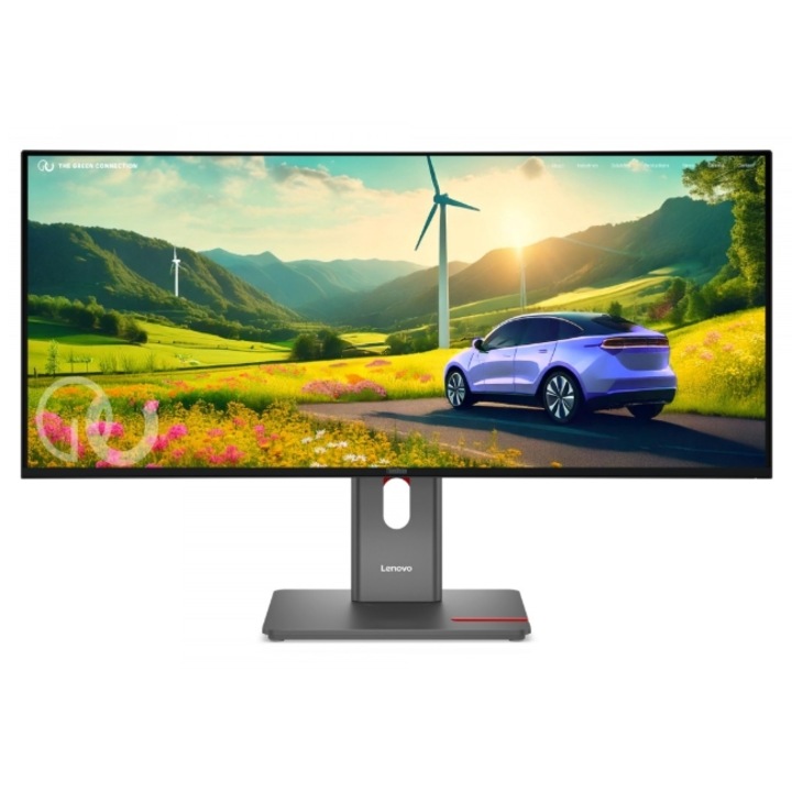 Monitor IPS LED Lenovo ThinkVision 34" P34WD-40, WQHD 3440 x 1440, HDMI, DisplayPort, Hangszórók, 120 Hz, 4 ms Fekete/Szürke