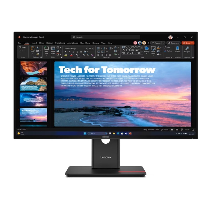 Monitor IPS LED Lenovo ThinkVision 27" T27QD-40, QHD 2560 x 1440, HDMI, DisplayPort, Pivot, Fekete