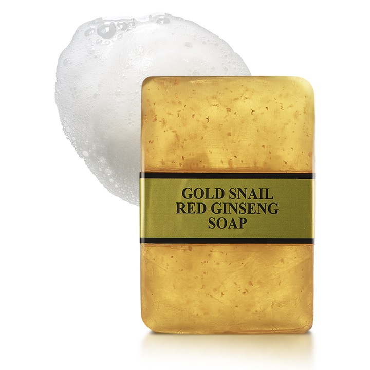 Сапун с червен джинджифил и златен охлюв, ЗЛАТНА енергия, 90 г, за всички типове кожа, твърд