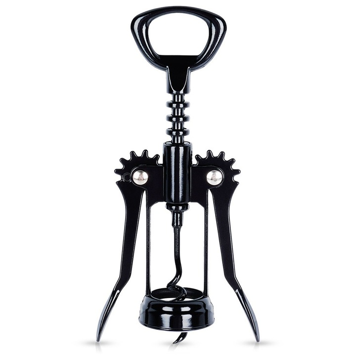 Tirbuson Pentru Vin, Vilde, 5.5x4x16 cm, Metalic, Clasic, Negru, Multifunctional