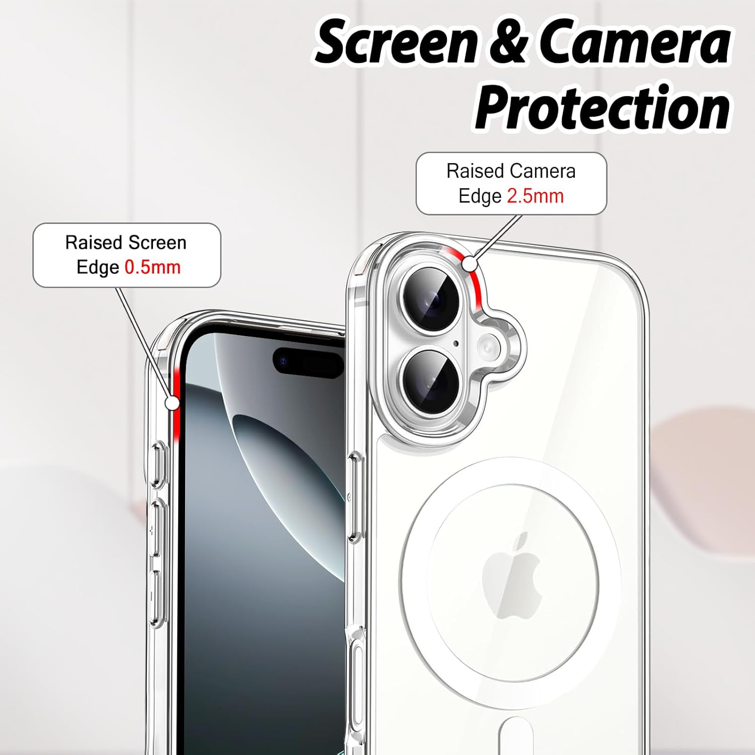 Carcasa telefon magnetica TPU, transparent, 6.3 inch, pentru iPhone 16 Pro