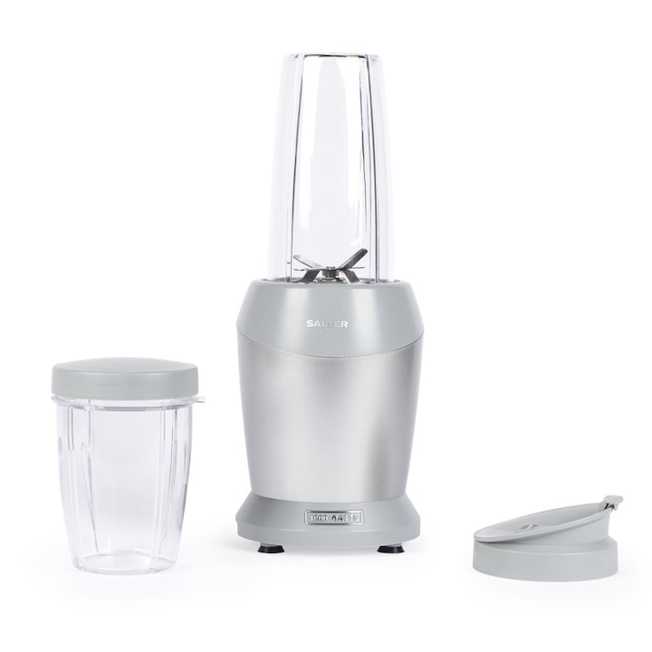 Mini blender portabil pentru fructe cu cana travel inclusa, 6 lame, 400 ml, incarcare USB, Negru