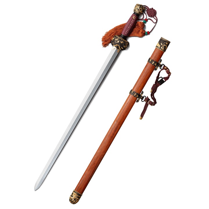 Kínai Gim kard két gallérral, Emporium, damaszkuszi acél, 94.6cm, 1kg