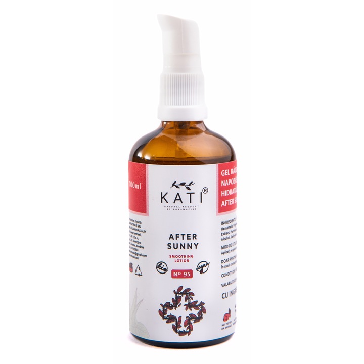 Lotiune Racoritoare dupa plaja cu Aloe Vera, fara Parfum, 100% Natural, BIO, After Sunny 100 ml, KATI Naturals