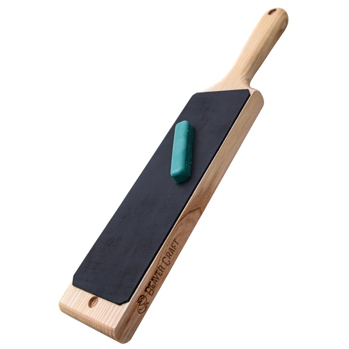 Set de ascutire din piele cu pasta de polishare P1, BeaverCraft, lemn de frasin, 39x7.6cm