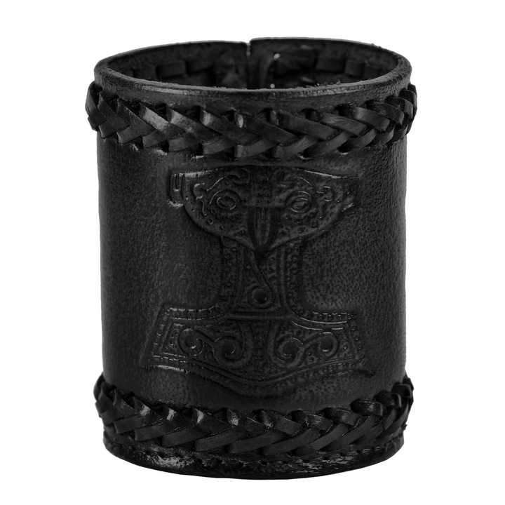 Pahar de zaruri Emporium, din piele, negru