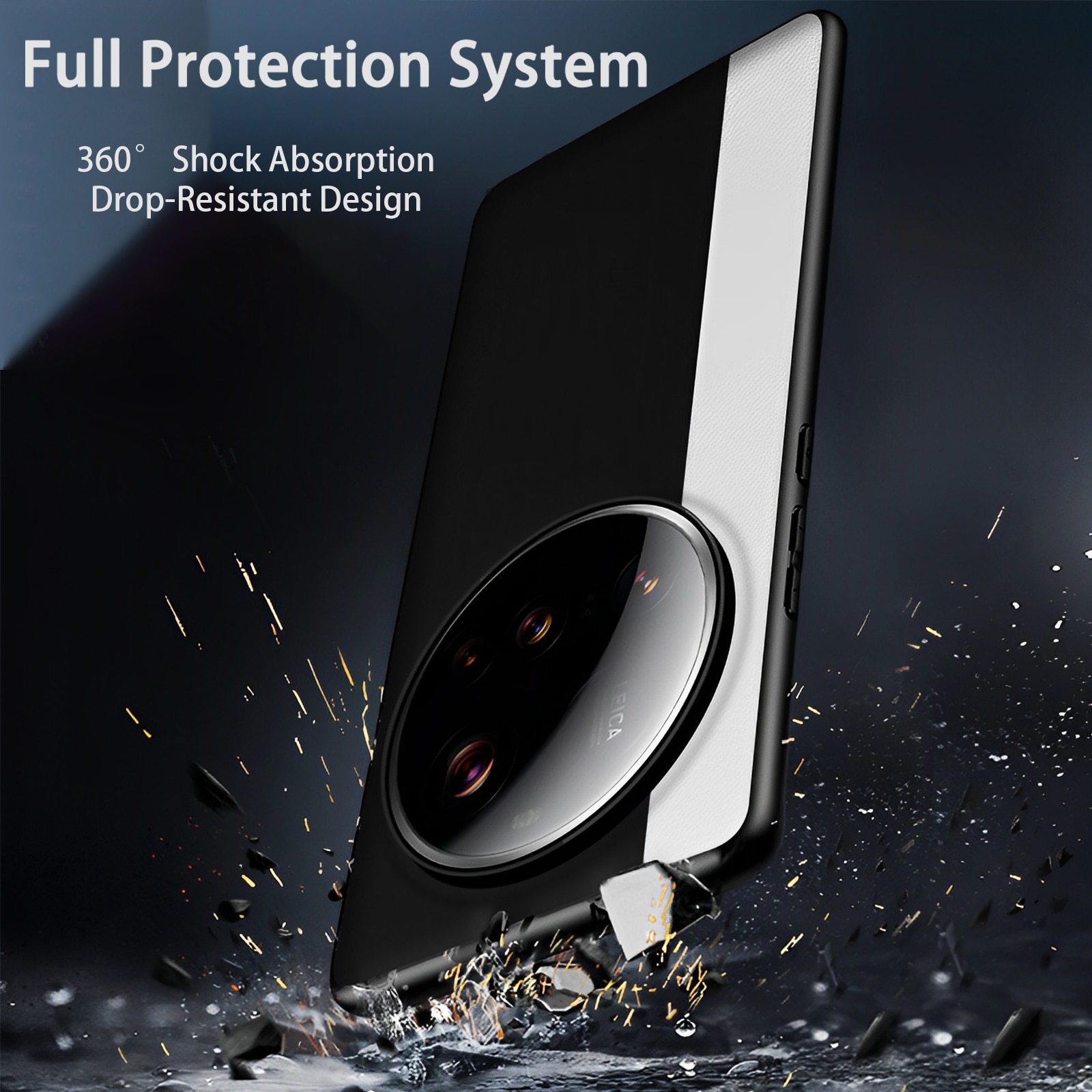 Husa protectie telefon, TREXORA, Poliuretan/Policarbonat, Pentru Xiaomi 15 Ultra, Negru/Alb