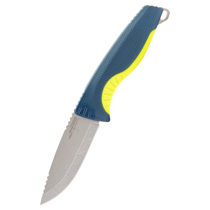 Cutit fix Aegis FX, SOG, inox CRYO 4116, maner GRN cu grip, 22.3cm, indigo cu galben acid, Emporium