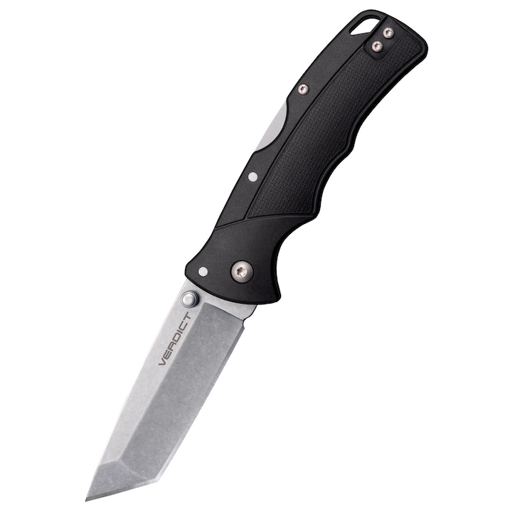Briceag pliabil Emporium Verdict, Tanto Point, 4116SS, maner negru, 18.4cm, 7.6cm lama