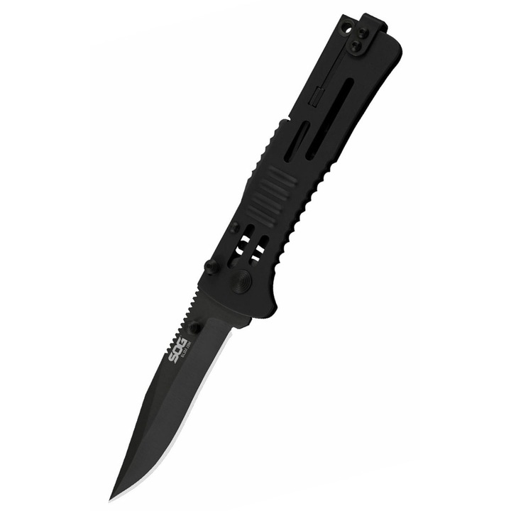 Briceag pliabil Slimjim, SOG, 8.1cm lama, negru, 18.8cm lungime totala, Emporium