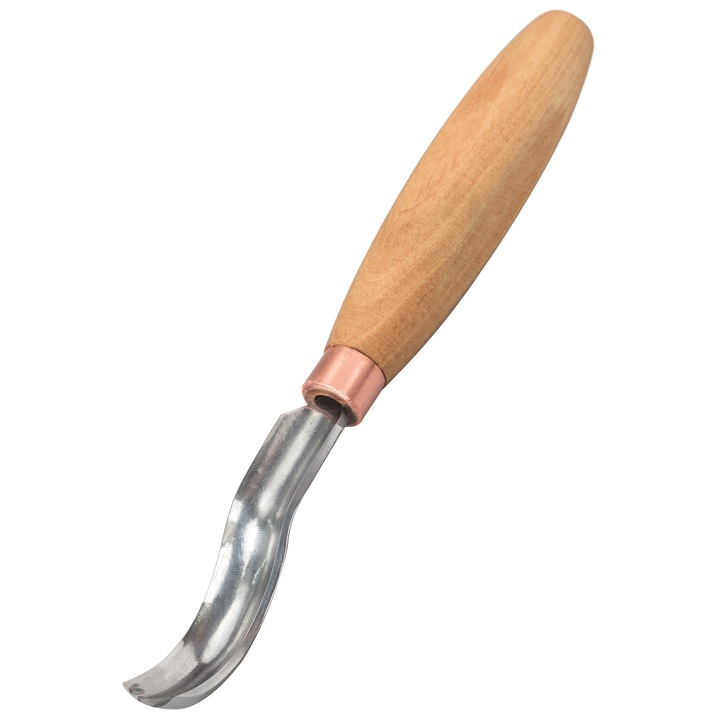 Gouge scurt cu curbura, BeaverCraft, 14mm, lemn de frasin, 14cm, 50g, Emporium