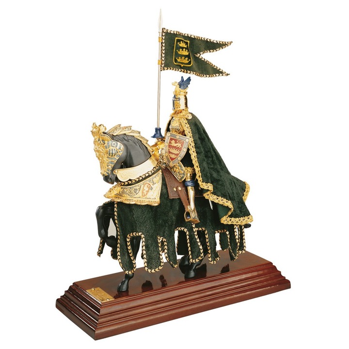 Figurina Miniatura Armura Regele Arthur cu Cal, Emporium, 35x14x45cm, 2.9kg