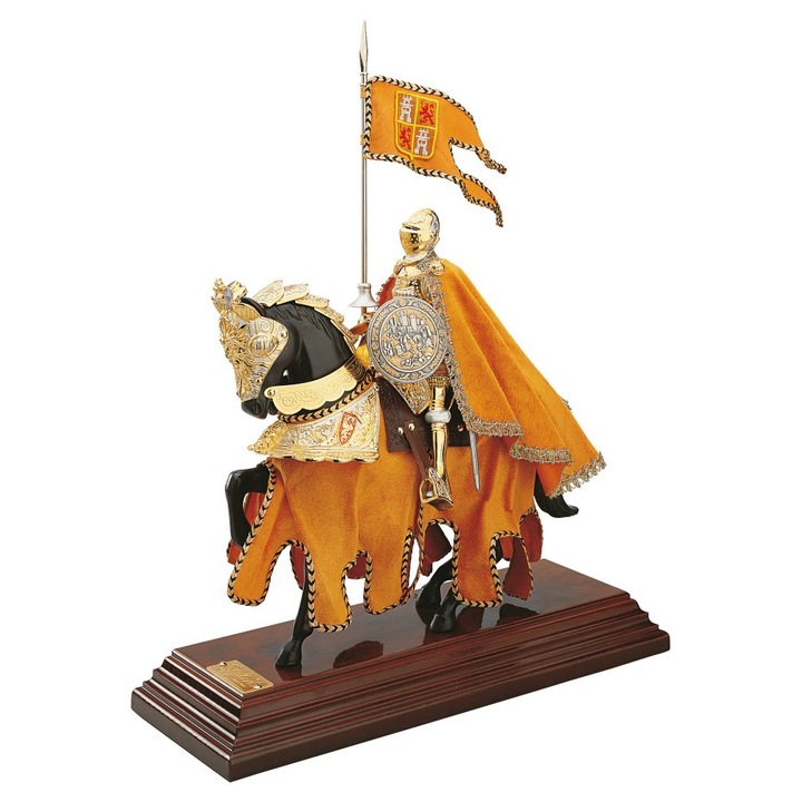 Figurina Armura Miniaturala El Cid cu Cal, Marto, 35x14x45cm, 2.900g
