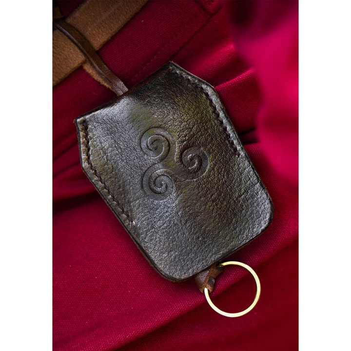 Breloc din piele cu Triskele, Emporium, maro, 10,5x8,2cm