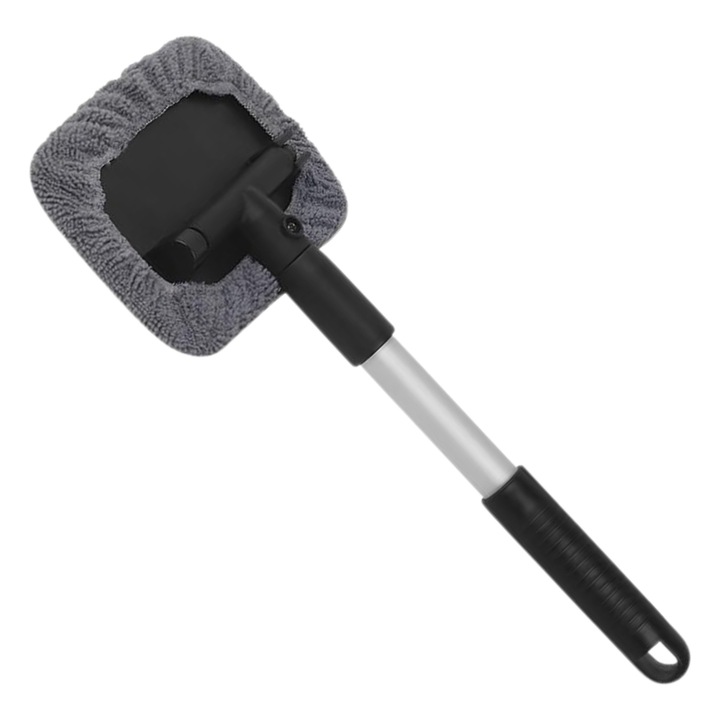 Perie pliabila pentru curatarea parbrizului cu cap rotativ 180° + 2 lavete din microfibra, Extensibil, eficient, multifunctional