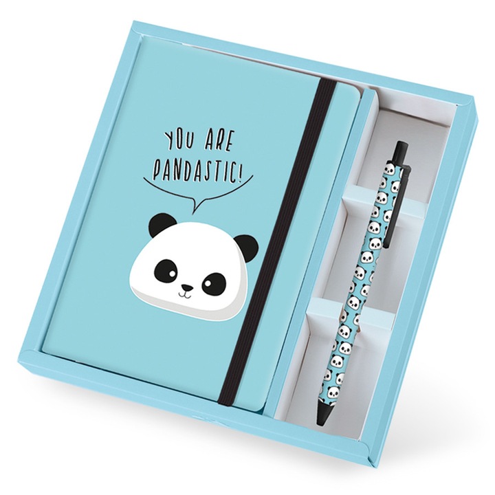 Set cadou cu carnet A5 si pix erasable, Pandastic