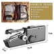Mini Masina De Cusut Portabila, Portabila, USB, manuala, practica, cu accesorii, Compatibila Multe Tipuri de Materiale Textile, Ideala Pentru Haine, Perdele, Draperii, Negru