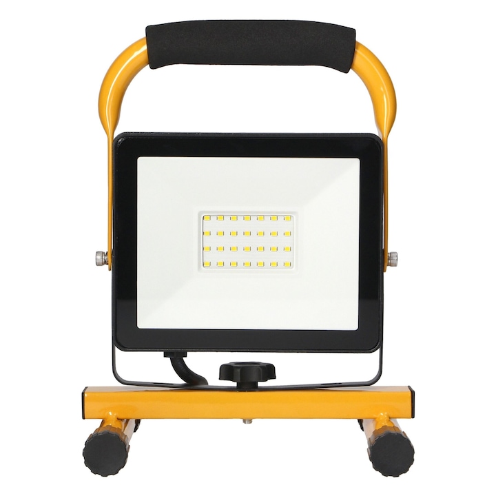 Virone Cavo FLP-4 LED reflektor, 230V, 30W, 2400 lm, 4000K, IP65, IK06, hordozható, alumínium, forgatható talp, vízszintes és függőleges állítás, modern design, ideális kültéri munkák, kert, kemping vagy garázs megvilágítására