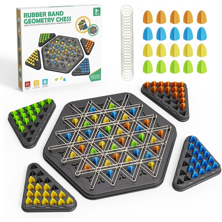 KidProtect® Geometry War társasjáték rugalmas táblákkal, 2-4 játékosnak, gyerekeknek és felnőtteknek