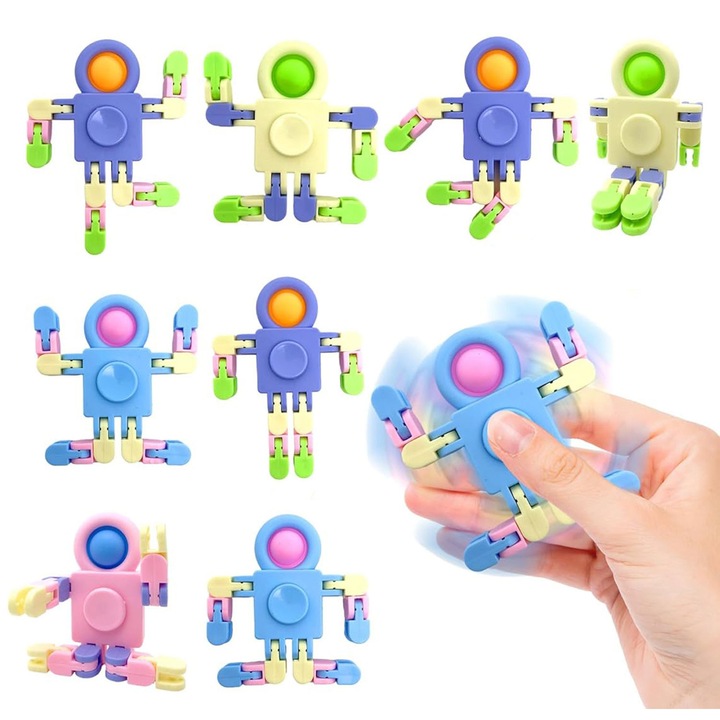 8 бр. трансформиращи се фиджет спинери за деца и възрастни, фиджет играчки за момчета и момичета, тревожност, сензорни играчки за аутизъм, облекчаване на стреса при ADHD, подаръци за партита за момчета и момичета