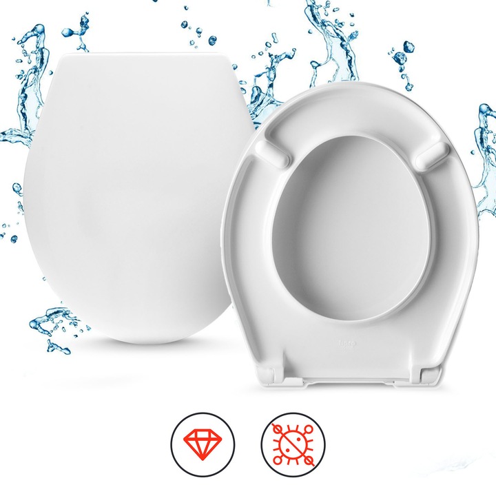 Capac WC, Koło Nova Pro Junior Cu Elemente De Montaj Si Instructiuni, Hamberger,505780, Duroplast, Acoperire Antibacteriana, 38 x 32,5 cm, Alb