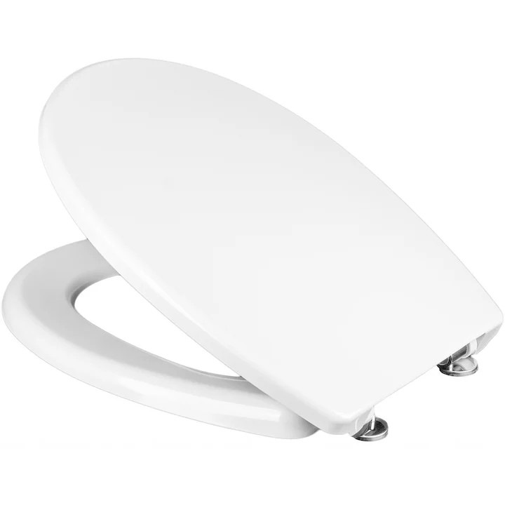 Capac WC, Koło Nova Top Cu Elemente De Montaj Si Instructiuni, Koło, S153V530, Material Duroplast, Antibacterian, Mecanism Cu Inchidere Lenta, Functie De Montare/Dezmontare Rapida, 45 x 36 x 14 cm, Alb