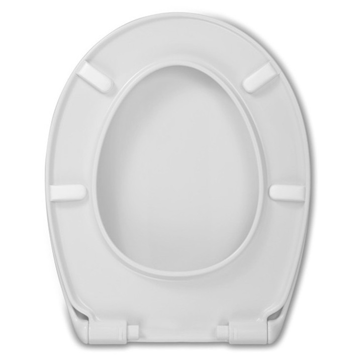 Capac WC, Cu Inchidere Lenta, Hamberger, Material Duroplast, Antibacterian, Functie De Montare/Dezmontare Rapida, 43 x 35 cm, Multicolor