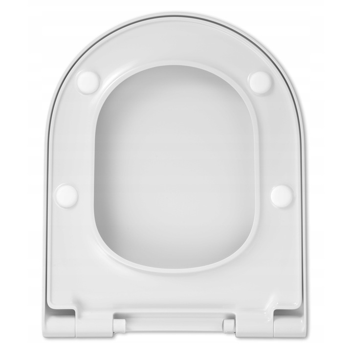 WC-ülőke, lágyan záródó, levehető, hamburger alakú, 536803, duroplaszt anyag, fehér színű, lágyan záródó mechanizmus, antibakteriális bevonat, 45 x 36, 2 cm, fehér