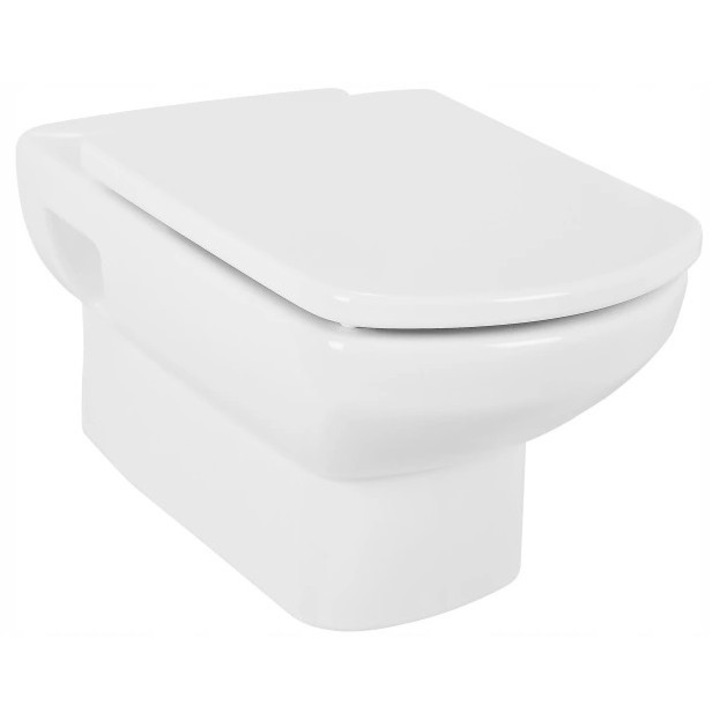 Тоалетна седалка, със система за плавно затваряне, Roca, Dama Senso/Hall, Материал дуропласт, Антибактериална, система за бърз монтаж/демонтаж, панта с механизъм за плавно затваряне, 44.5 x 36 см